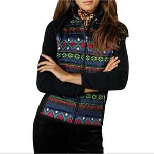 Ralph Lauren‎ Aztec Colorful Geometric Patterned Fleece Jacket Size Small